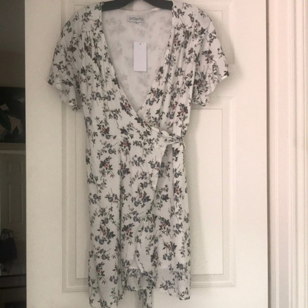 Showpo White Floral Summer Wrap Dress